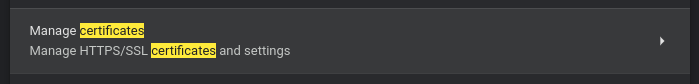 Certificates in Chrome